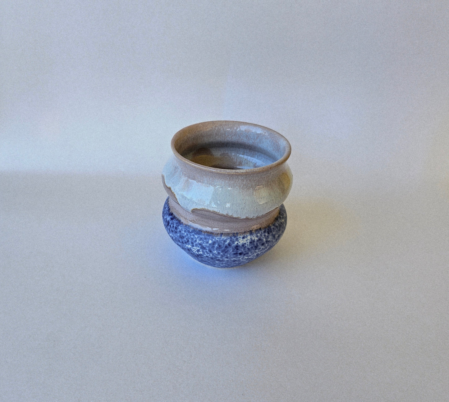 Pink Top Blue Speck Tumbler - Medium