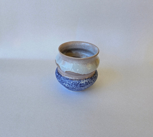 Pink Top Blue Speck Tumbler - Medium