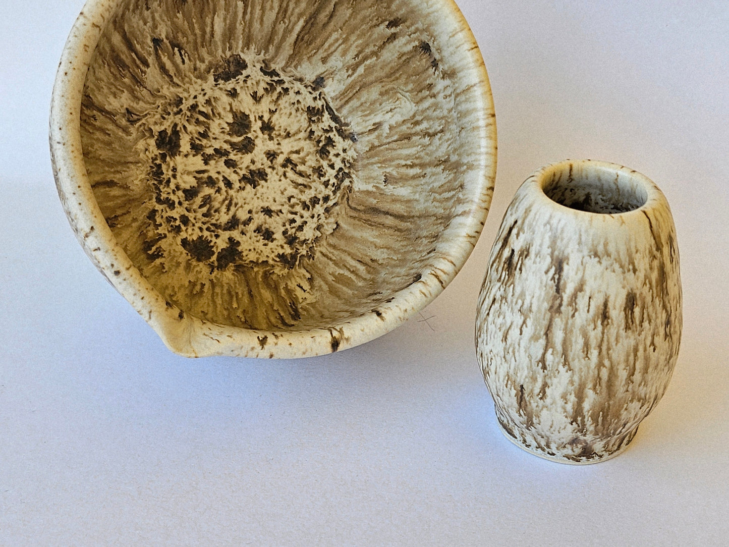 Beige Speckled Matcha Set