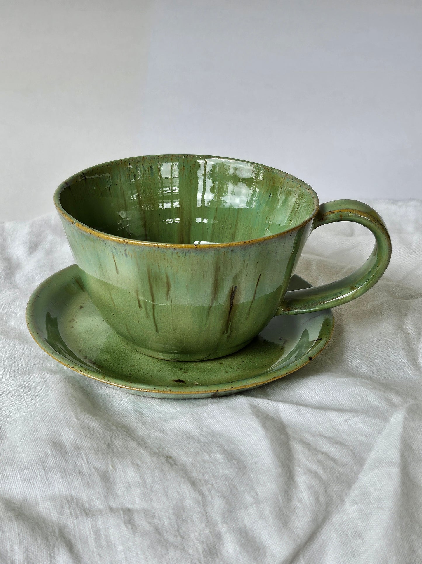 Fern Speckled Tea Cup Set