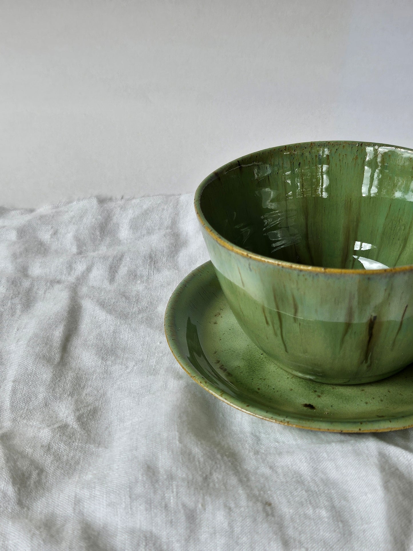 Fern Speckled Tea Cup Set