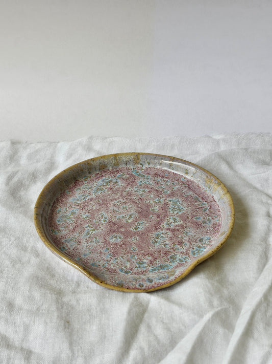 Pink & Jade Speckled Spoon Rest