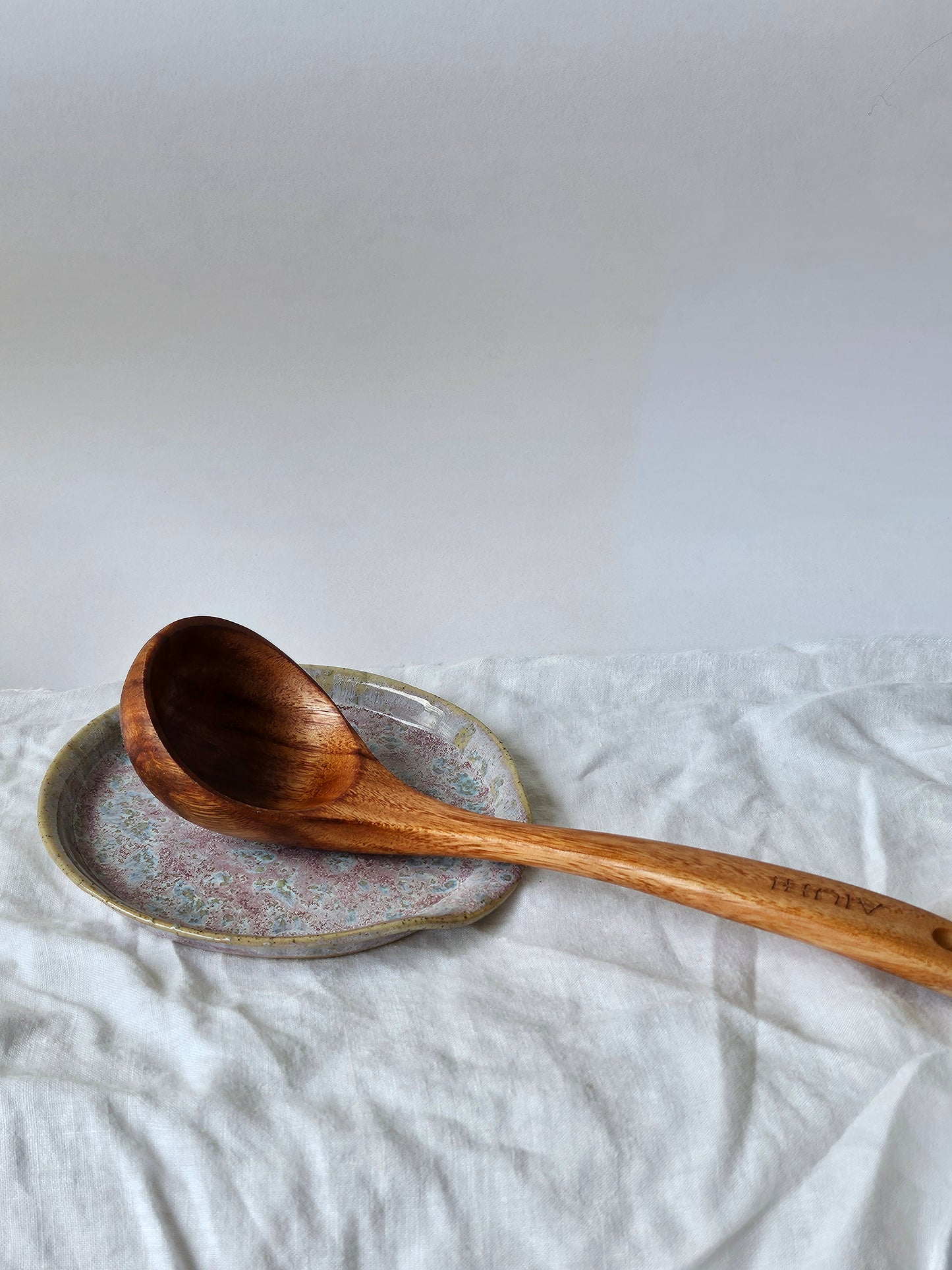 Pink & Jade Speckled Spoon Rest