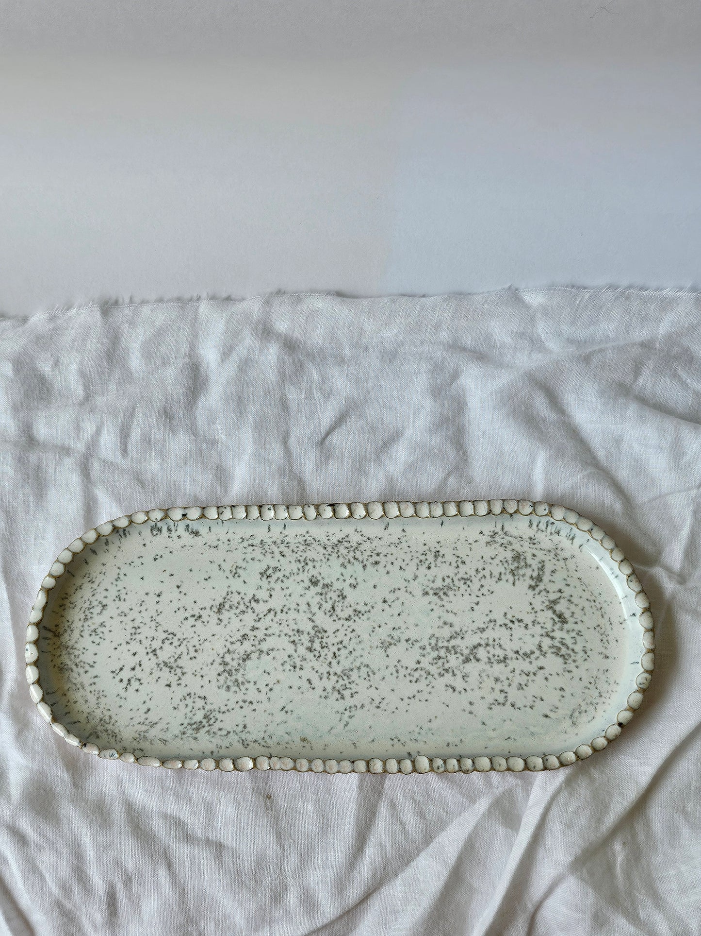Small White Speckled Platter